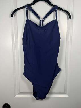 Tempt Me Solid Navy Blue Backless One Piece Swimsuit